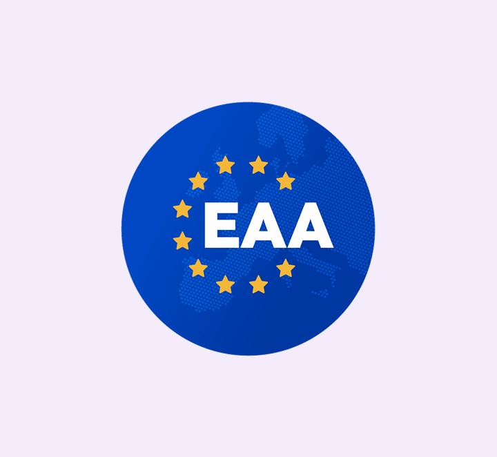 The image shows a blue circular logo with the text "EAA" in the center, surrounded by yellow stars. This appears to be a logo or emblem representing some organization or entity.