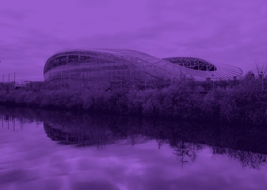 The Aviva Stadium, Dublin, reflected in the River Dodder